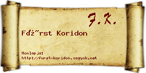 Fürst Koridon névjegykártya